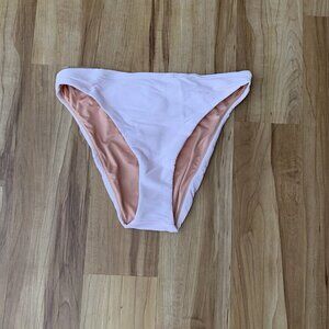J. Crew Women’s Ribbed High Rise Swim Bikini Bottom Light Pink Size M BE808 NWT